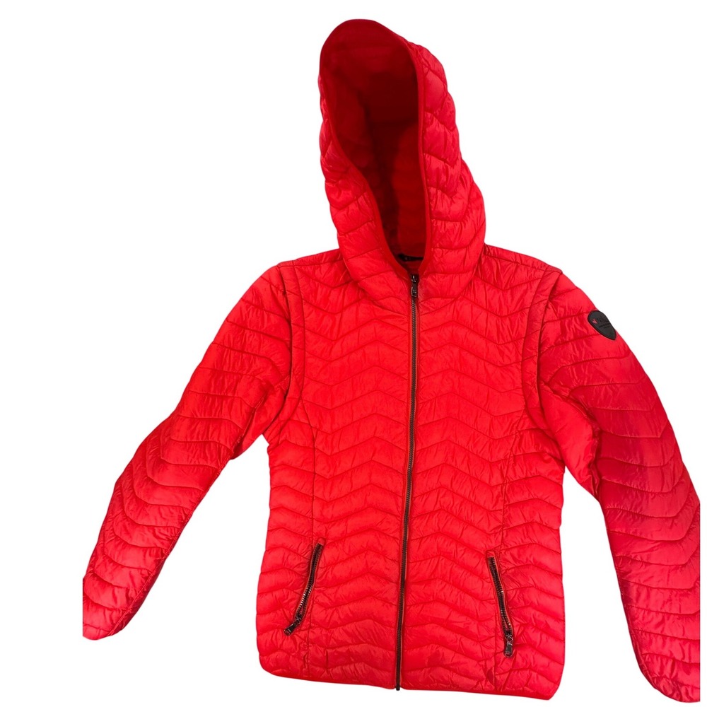 Pajar Canada Mens‎ Red Puffer Jacket 3M Thinsulate Featherless Hooded Quilted L